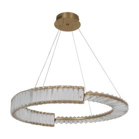 Люстра LED65W 600 мм Залізо, кришталь Мідно-золотий Astro