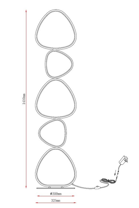 MAR2023519F-TG LED Торшер 325x300x1400mm Титан-серый - фото 2