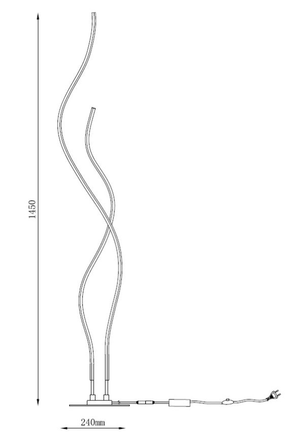 MAR20031F-BK LED Торшер Φ240x1450mm Чорний - фото 2