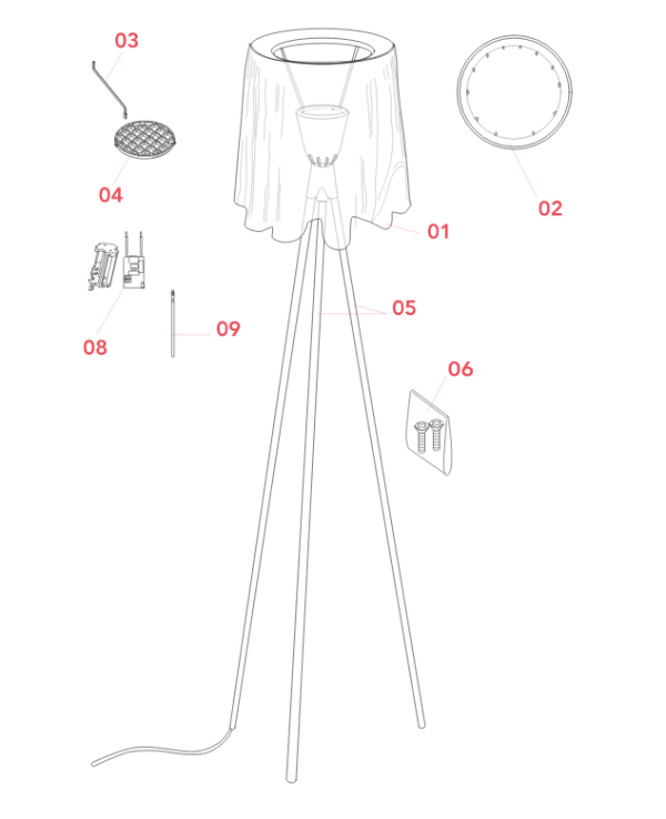 Торшер ROSY ANGELIS EU белый/серый (корпус, диффузор) FLOS - фото 4