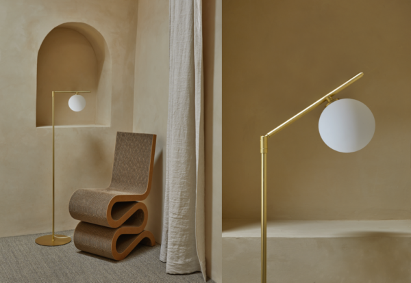 ENDO торшер. 1XG9 5W 2700K. МАТОВИЙ АБСУН З ЛАТУНІ/ОПАЛОВОГО СКЛА AROMAS - фото 2