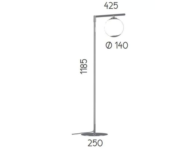 ENDO торшер. 1XG9 5W 2700K. МАТОВИЙ АБСУН З ЛАТУНІ/ОПАЛОВОГО СКЛА AROMAS - фото 4