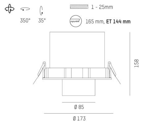 Точкове освітлення 2 GO R RECESSED MOLTO LUCE - фото 3