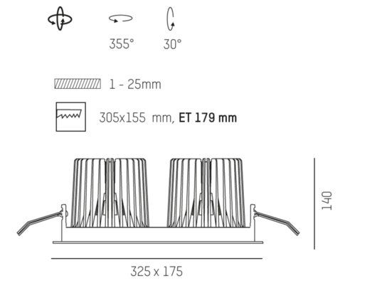 Точкове освітлення квадратне подвійне SAVO 20 R білий матовий MOLTO LUCE - фото 3