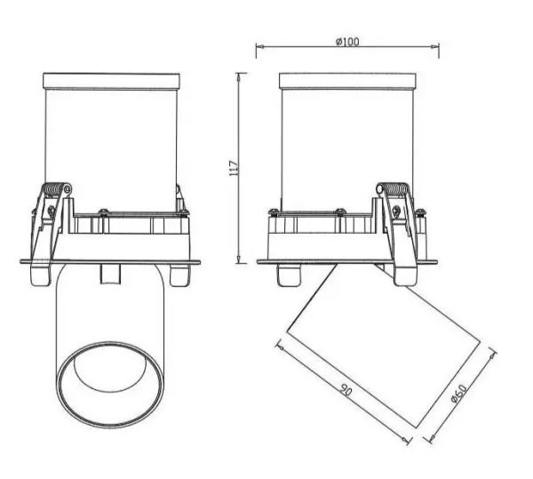 GARDA LED точкове світло вмонтоване (SWIVEL) BLACK 12W 3000K - фото 2