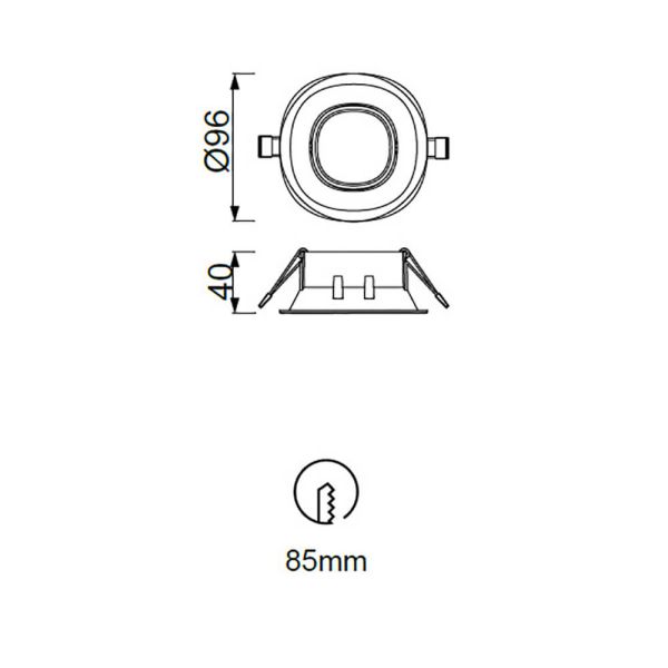 COMFORT GU10 точкове світло вмонтоване кругле біле - фото 2