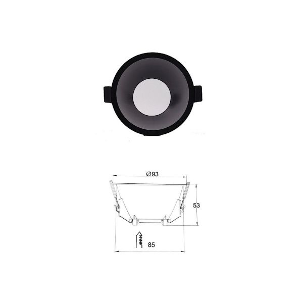 LAMBORJINI точечный встроенный фиксированный круглый светильник 6840 (Negro mate-Matt black) Mantra