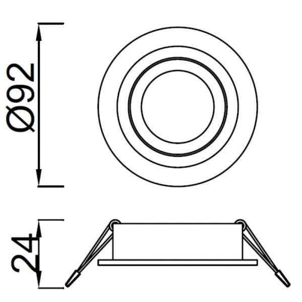BASICO GU10 точечный встроенный круглый светильник белый - фото 2