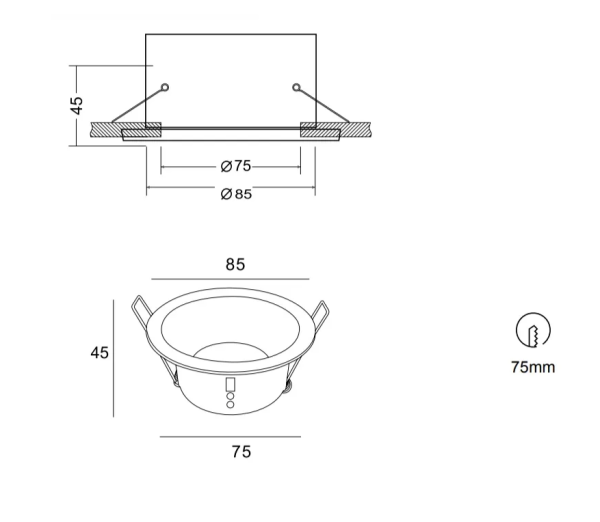 COMFORT IP* COMFORT GU10 точечный свет встроенный круглый черный - фото 2