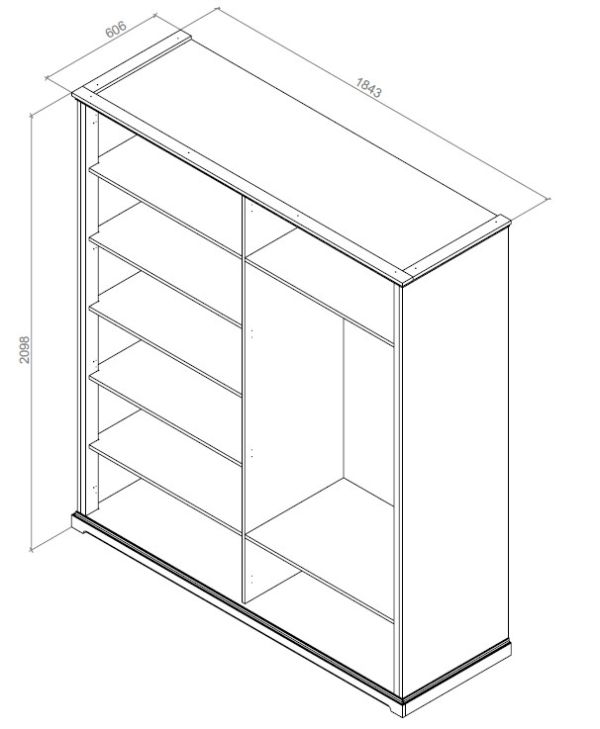 Шафа для одягу, 4-х дверна Б'янка