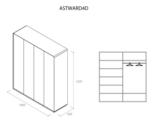 Шафа Астрід 4-х дверна - фото 3