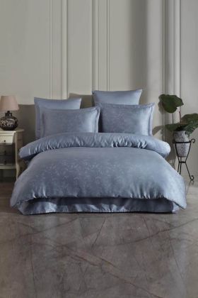 Комплект постільної білизни LAURA HOME TENCEL EVA 200*220 / 240*260 indigo