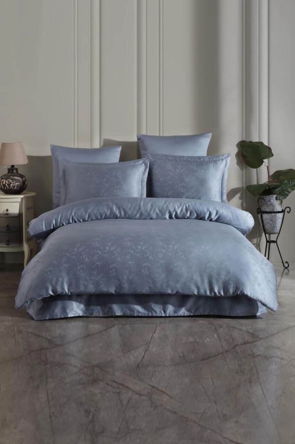 Комплект постільної білизни LAURA HOME TENCEL EVA 200*220 / 240*260 indigo