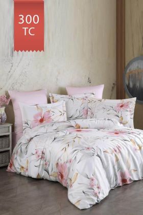 Комплект постільної білизни LAURA HOME TENCEL Stella 160*220 / 180*240 Пудра