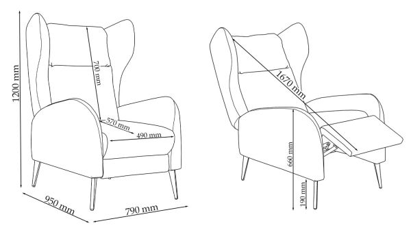 Крісло Челсі з реклайнером - фото 4