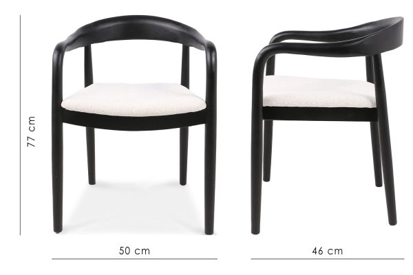 Denali Стул обеденный с подлокотниками, Savanna beige black wood (13952) - фото 5