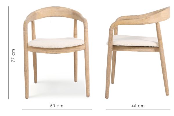 Denali Стул обеденный с подлокотниками, Savanna beige natural wood (13953) - фото 7