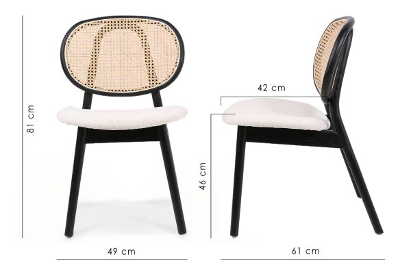 Elegant Стілець обідній, Savanna beige black wood (13956) - фото 2