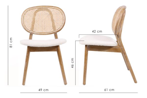 Elegant Стілець обідній, Savanna beige natural wood (13957) - фото 9