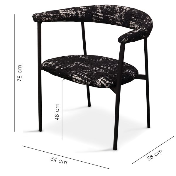 Hush Cтілець обідній з підлокітниками, Resin luxury volcanic black base (13999) - фото 6