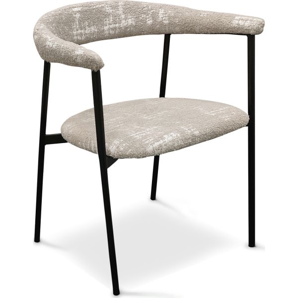 Hush Стул обеденный с подлокотниками, Sand luxury volcanic black base (16104) - фото 3