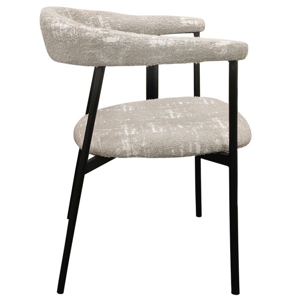 Hush Стул обеденный с подлокотниками, Sand luxury volcanic black base (16104) - фото 4