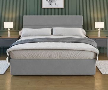 Двуспальная кровать Альмари Мюнгер Софт, цвета велюр Allure Stone, размер 160х200