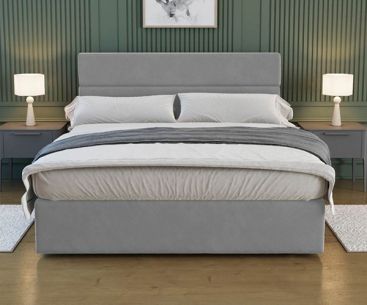Двуспальная кровать Альмари Мюнгер Софт, цвета велюр Allure Stone, размер 160х200