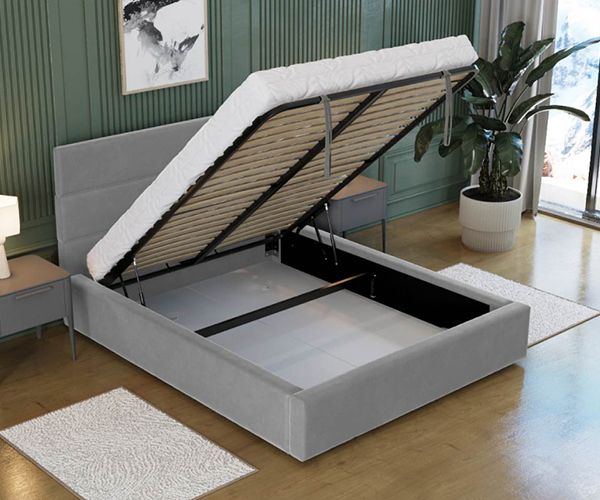 Двуспальная кровать Альмари Мюнгер Софт, цвета велюр Allure Stone, размер 160х200 - фото 4