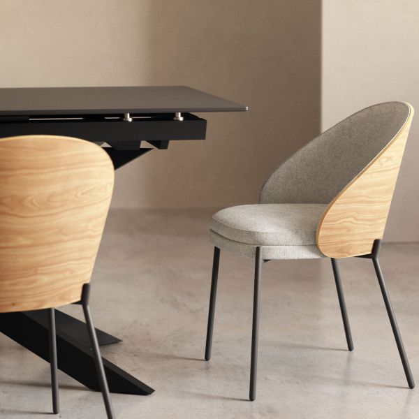 Elba Стілець обідній, Moon salt and black legs (13854) - фото 9