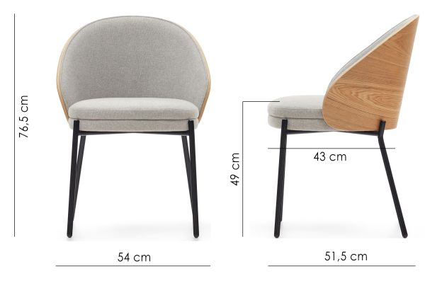 Elba Стілець обідній, Moon salt and black legs (13854) - фото 12