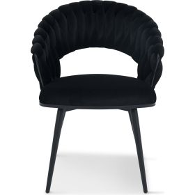 Minori Cтілець обідній з підлокітниками, Black moon velvet black base (16053)