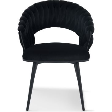 Minori Стул обеденный с подлокотниками, Black moon velvet black base (16053)