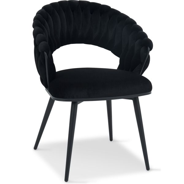 Minori Cтілець обідній з підлокітниками, Black moon velvet black base (16053) - фото 2