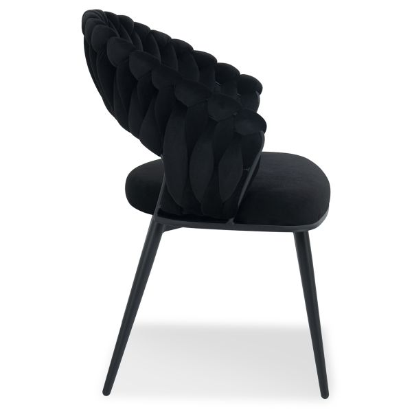 Minori Cтілець обідній з підлокітниками, Black moon velvet black base (16053) - фото 3