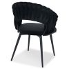 Minori Cтілець обідній з підлокітниками, Black moon velvet black base (16053) - фото 4