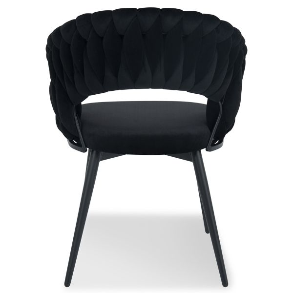 Minori Cтілець обідній з підлокітниками, Black moon velvet black base (16053) - фото 5