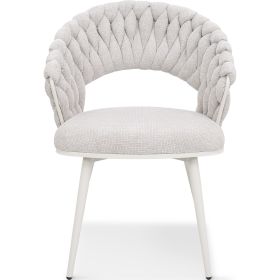 Minori Стул обеденный с подлокотниками, Marble linen white base (13997)