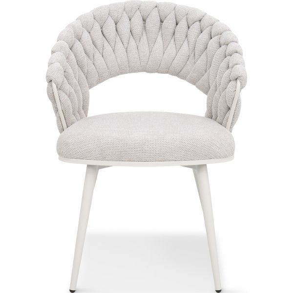 Minori Стул обеденный с подлокотниками, Marble linen white base (13997)