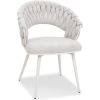 Minori Стул обеденный с подлокотниками, Marble linen white base (13997) - фото 2