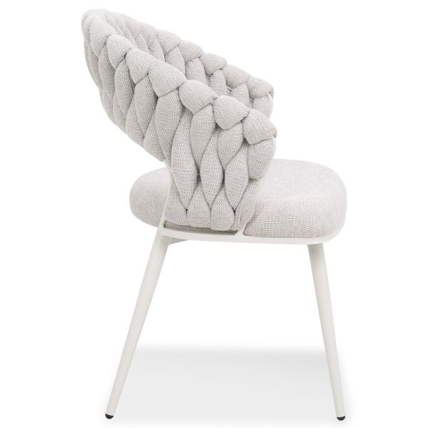 Minori Стул обеденный с подлокотниками, Marble linen white base (13997) - фото 3