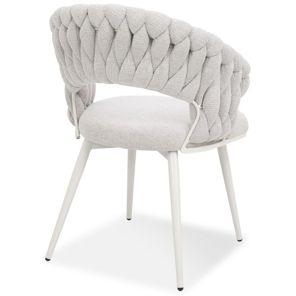 Minori Стул обеденный с подлокотниками, Marble linen white base (13997) - фото 4