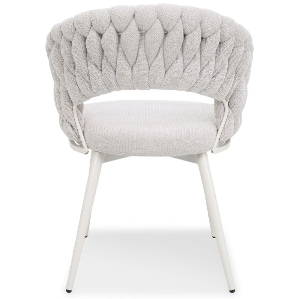 Minori Стул обеденный с подлокотниками, Marble linen white base (13997) - фото 5