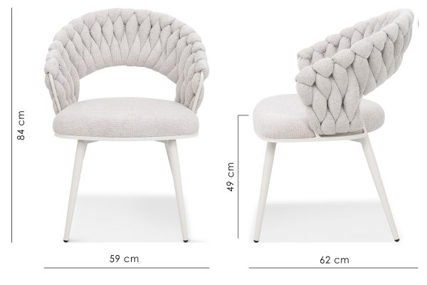 Minori Стул обеденный с подлокотниками, Marble linen white base (13997) - фото 7