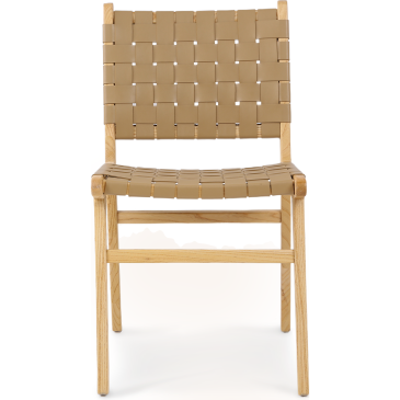 Nest Стул обеденный, Beige leather natural wood (13949)