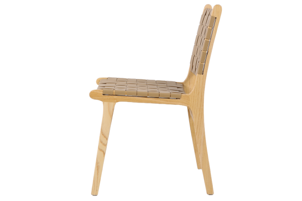 Nest Стул обеденный, Beige leather natural wood (13949) - фото 3