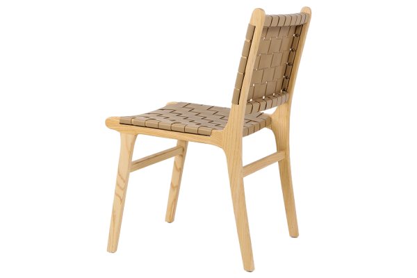 Nest Стул обеденный, Beige leather natural wood (13949) - фото 4