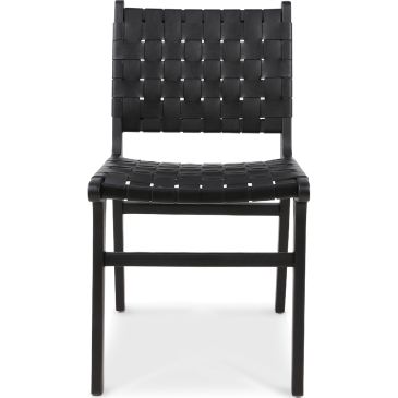 Nest Стул обеденный, Black leather black wood (13950)