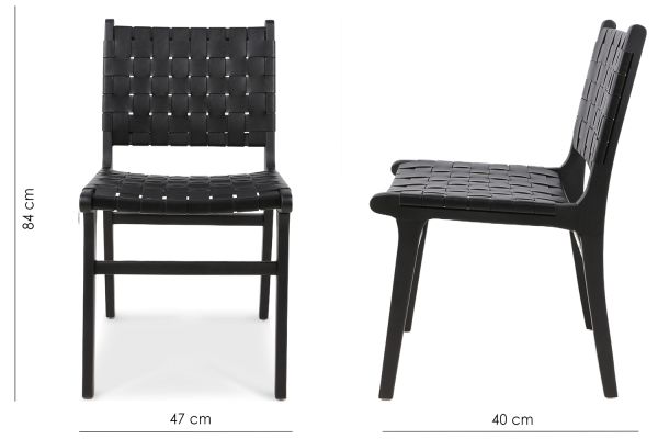 Nest Стілець обідній, Black leather black wood (13950) - фото 6