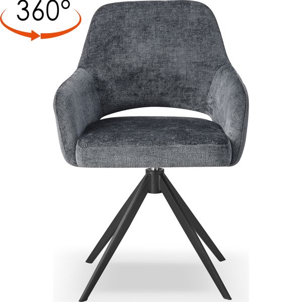 Rouse Стул обеденный с подлокотниками, поворотный 360° Charcoal chic (13826)